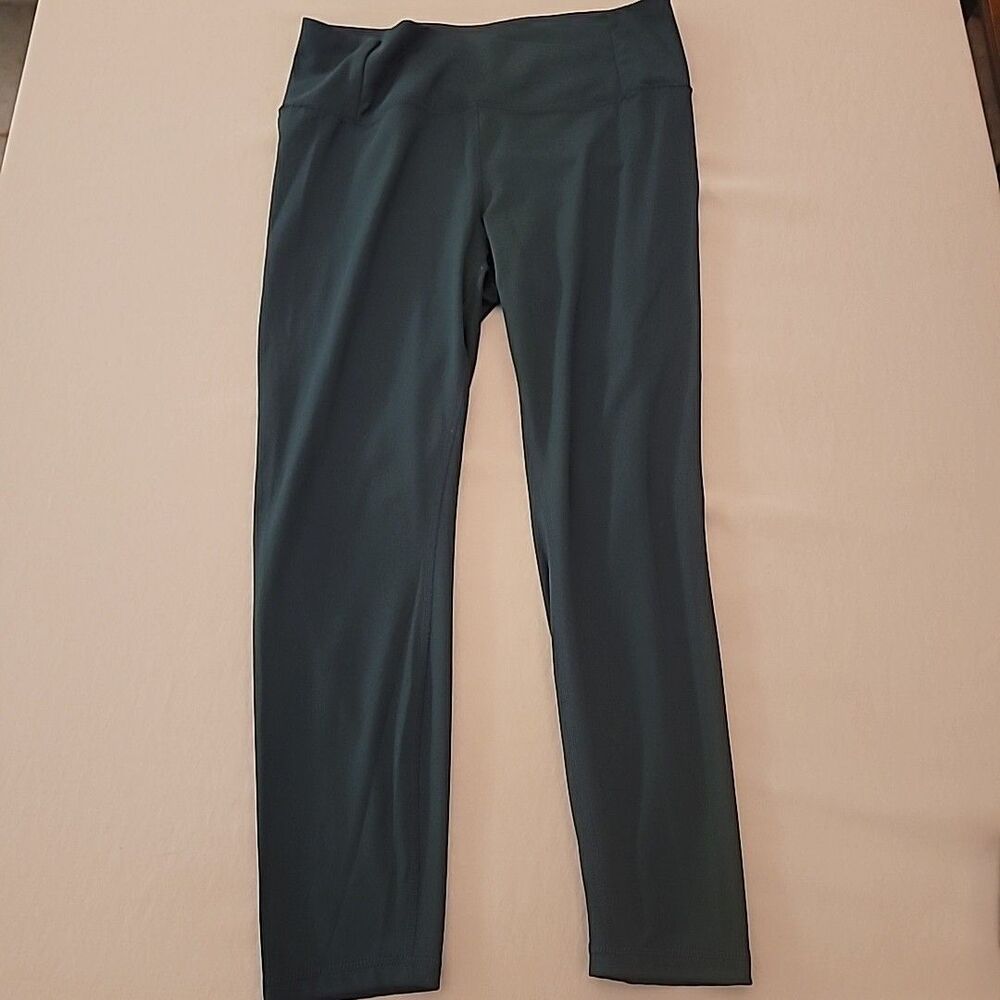 Harmony Balance Size XL Women's Capri Leggings Cropped Pants Stretch Green 30x24